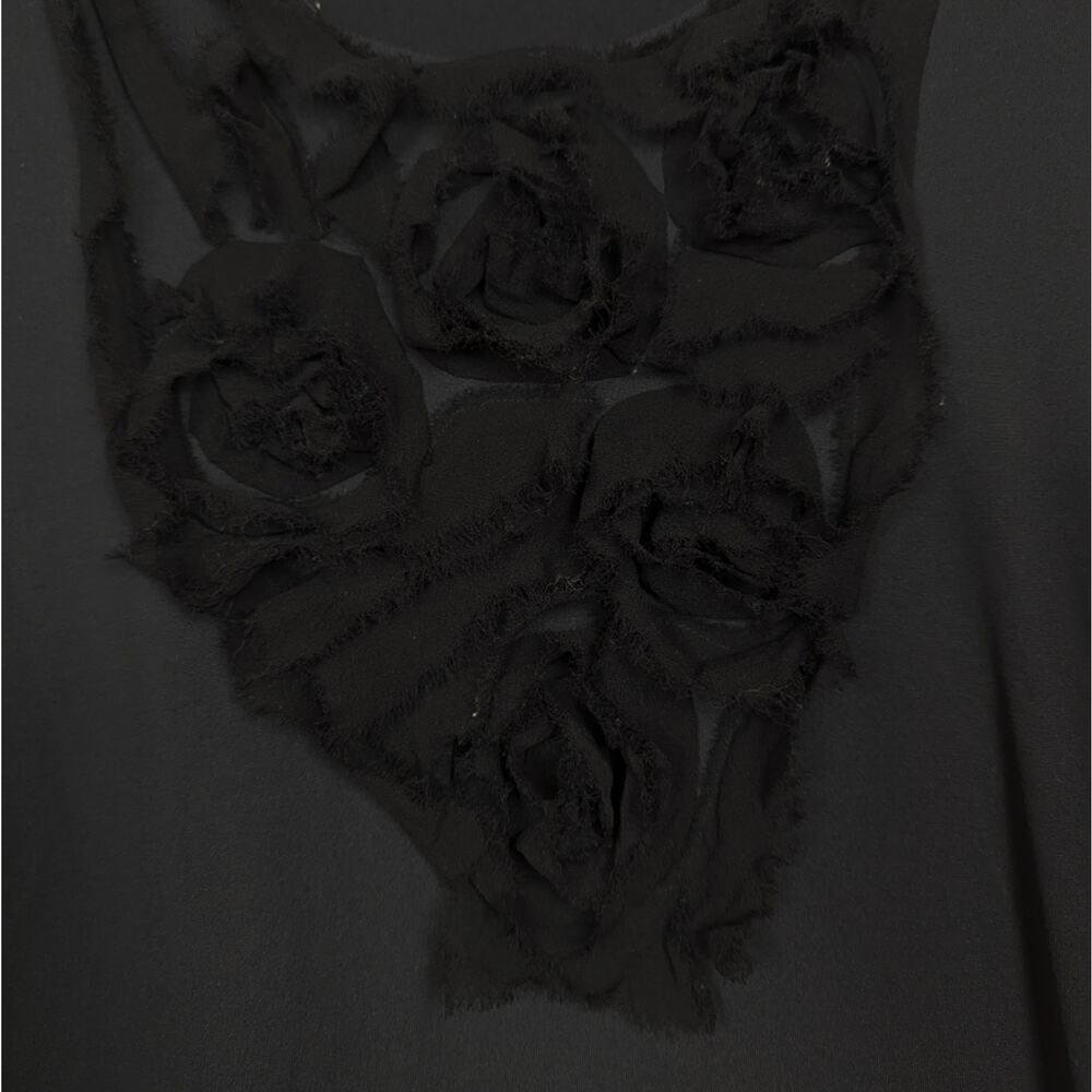 Doncaster Black Textured Rose Scoop Neck Blouse - Picture 4 of 6